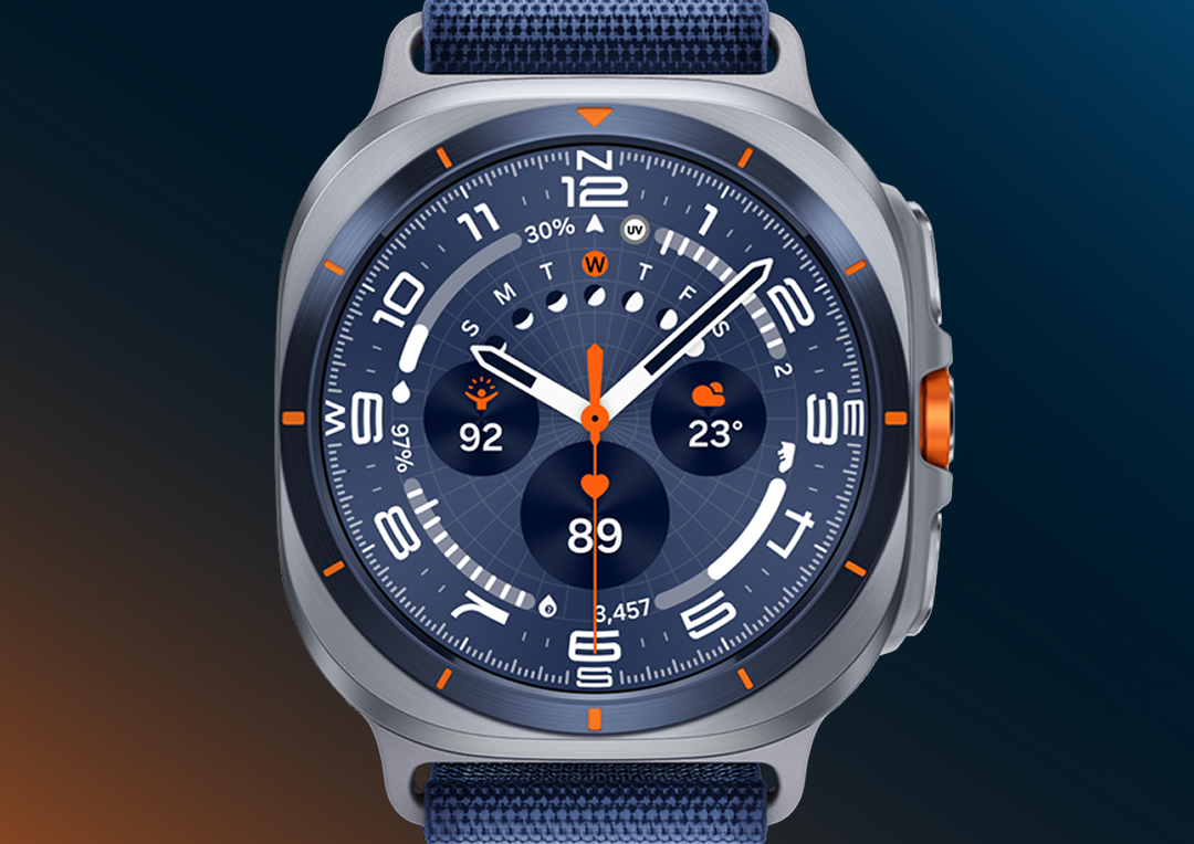 A close-up of the Watch Ultra, showing the design