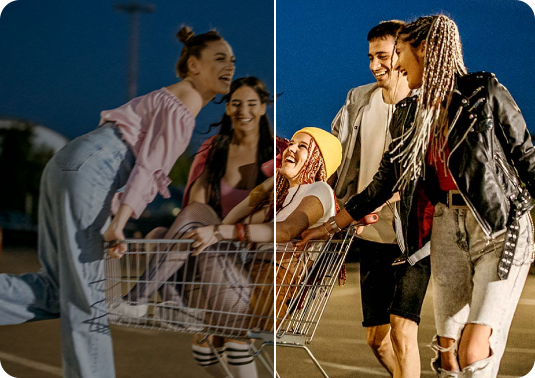 Photo of friends showing the difference in photo quality with OIS