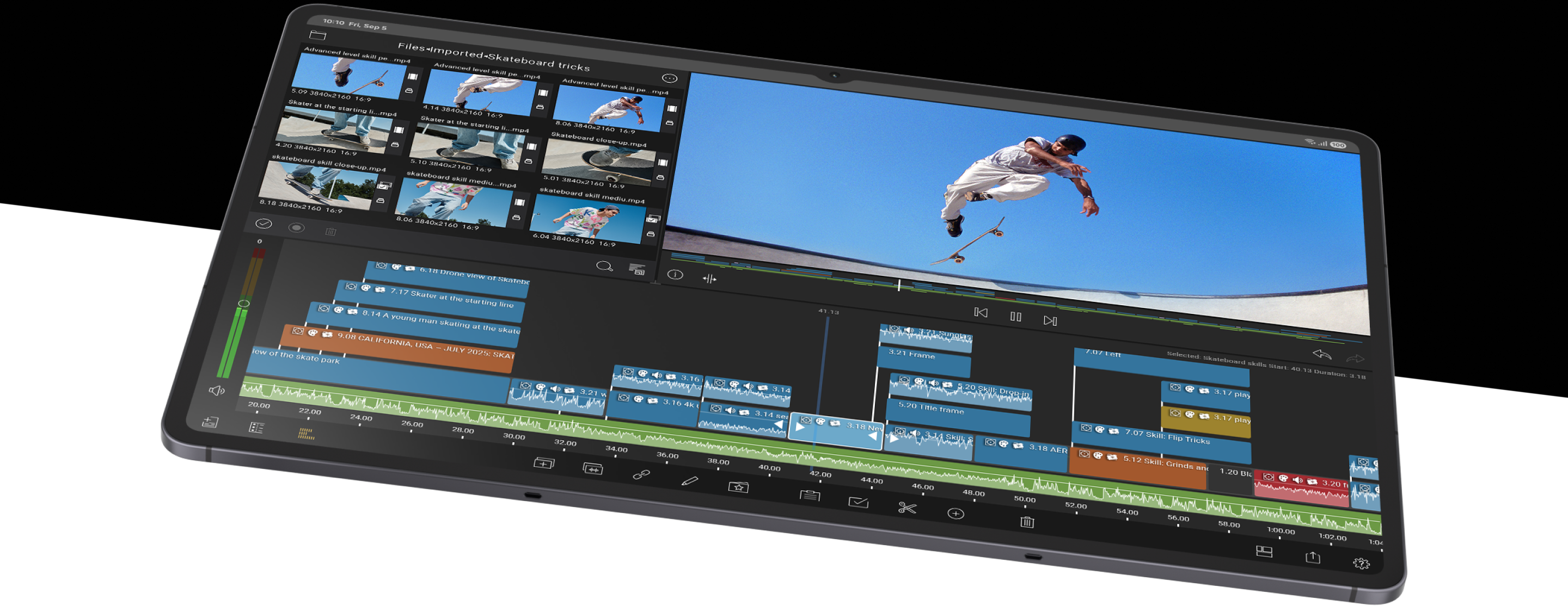 Illustration showing the A17 5G's wide screen and Super AMOLED display