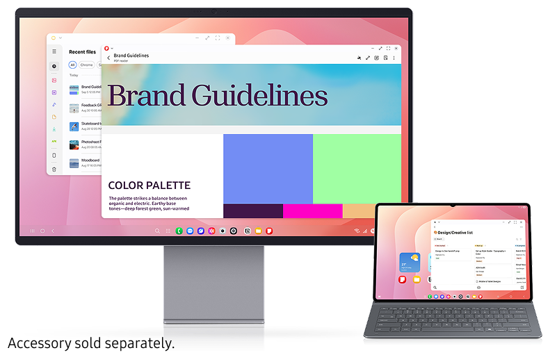 One UI user interface, showing lots of colourful icons and shortcuts