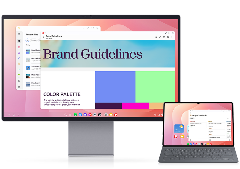 One UI user interface, showing lots of colourful icons and shortcuts