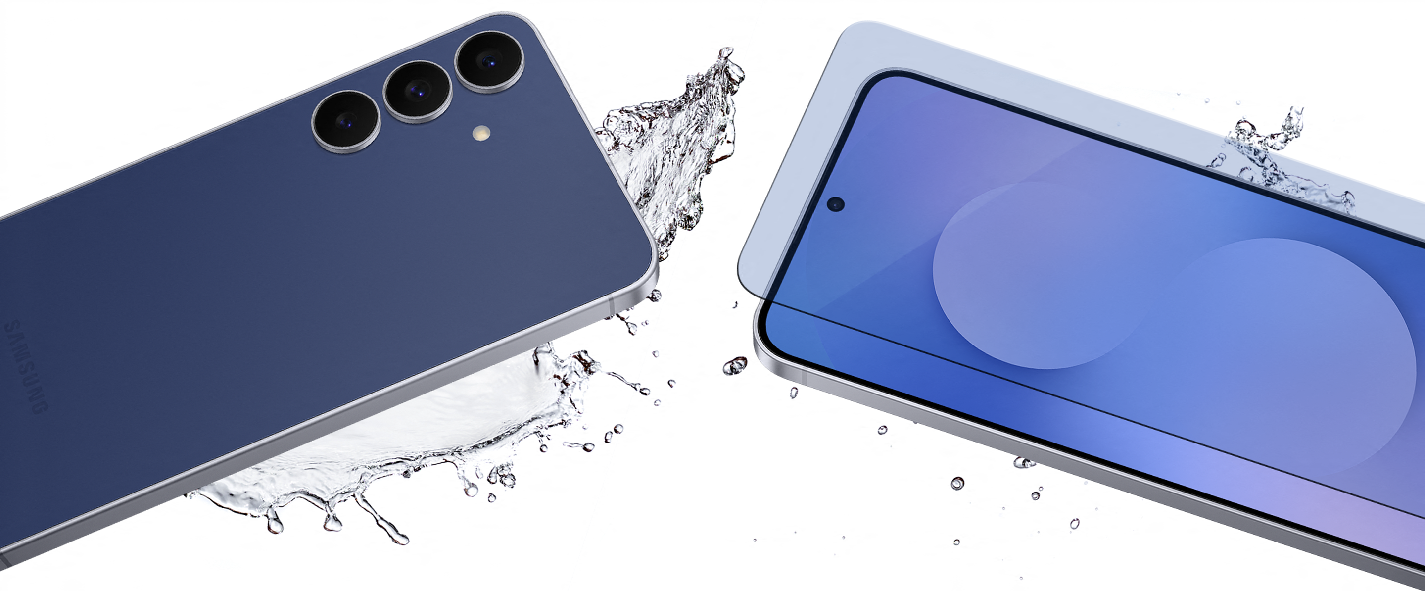 Image of phone in water droplets