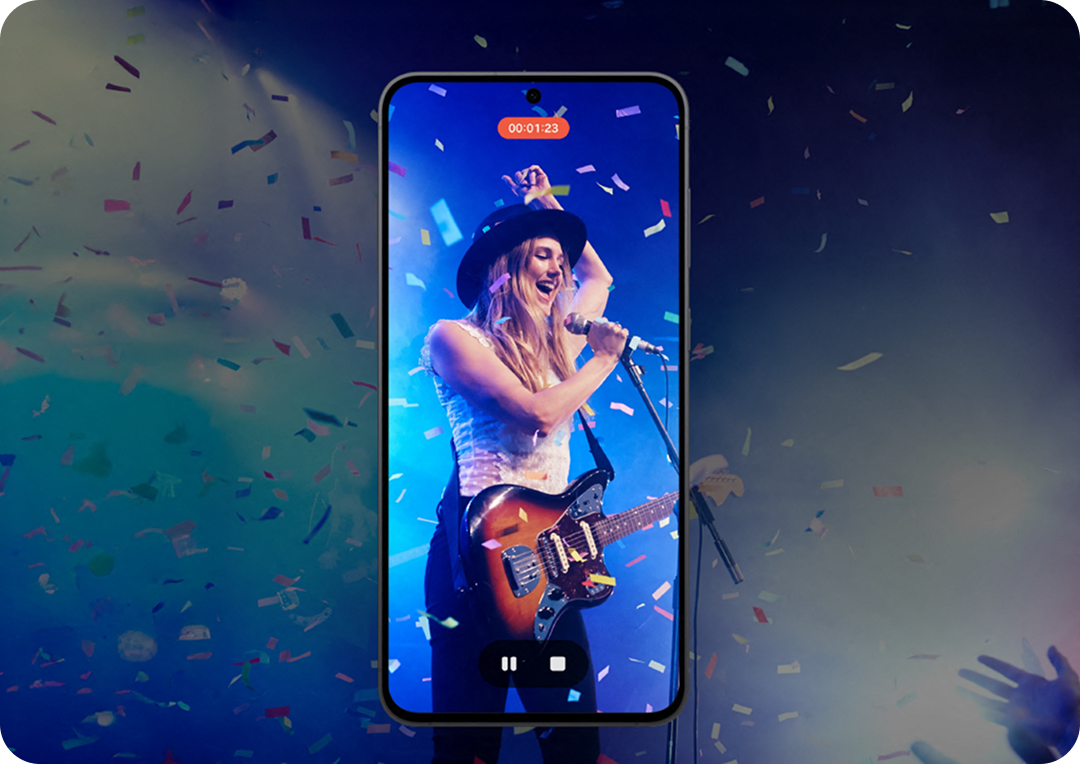 A women performing at night