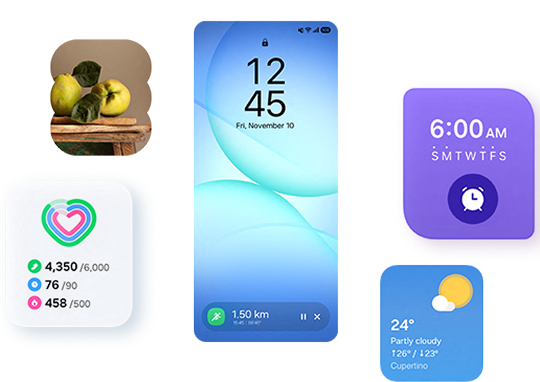 a combined images of different widgets 
