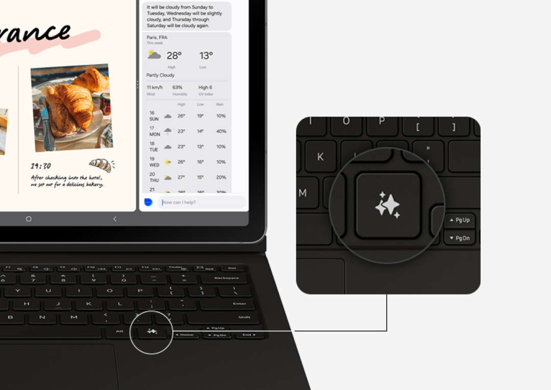 Illustration showing the handwriting help feature