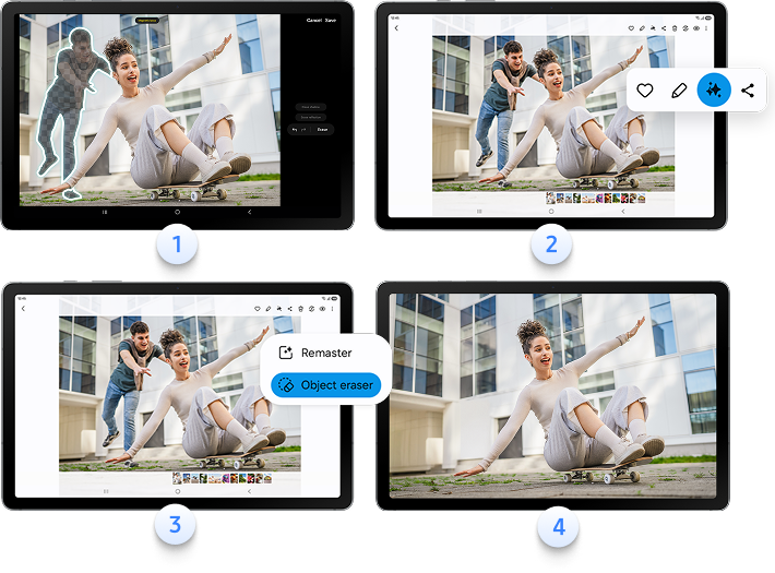 An illustration showing the Object Eraser feature