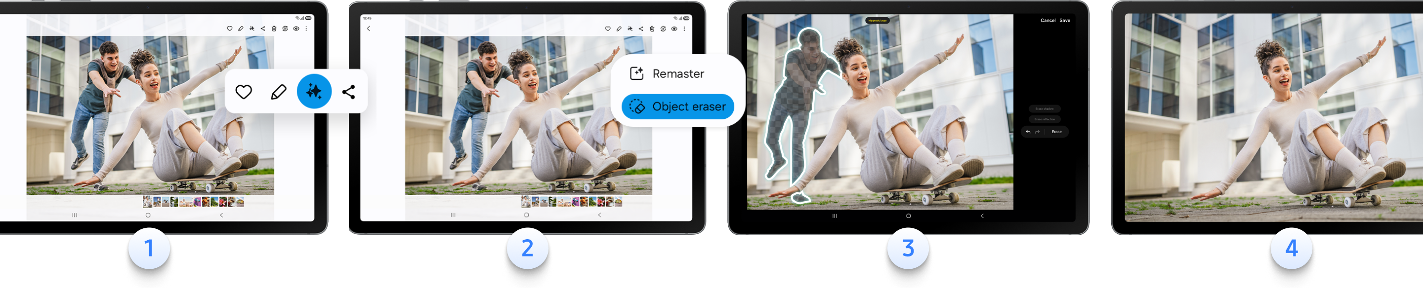 An illustration showing the Object Eraser feature