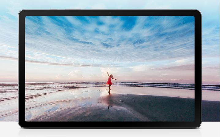 Illustration showing the Tab S10 Lite's wide display