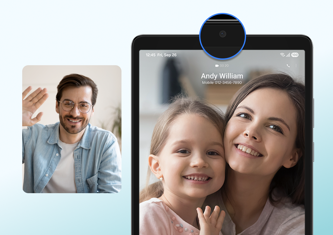 Illustration showing the Tab S10 Lite multitasking