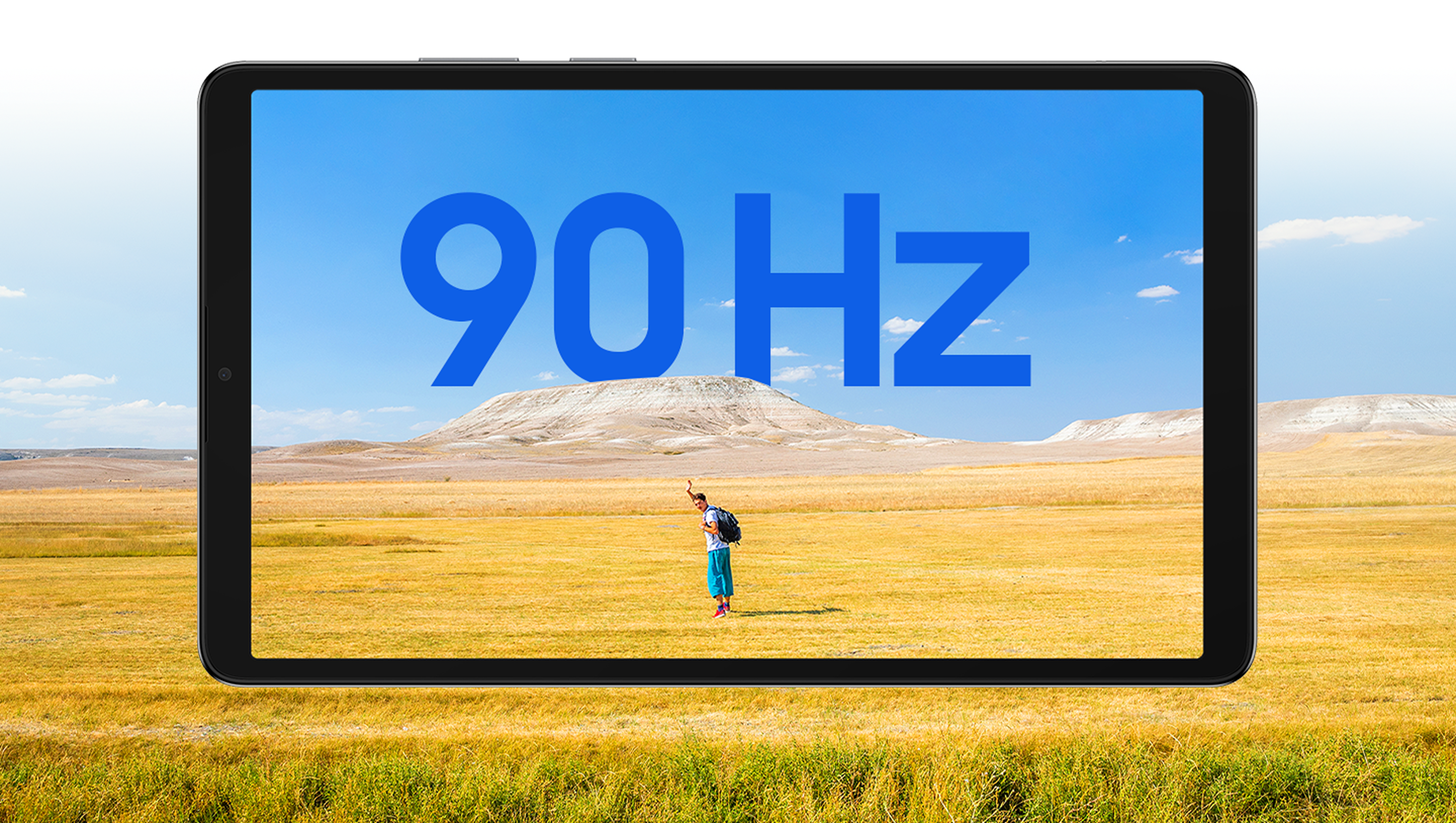 Illustration showing the A17 5G's wide screen and Super AMOLED display