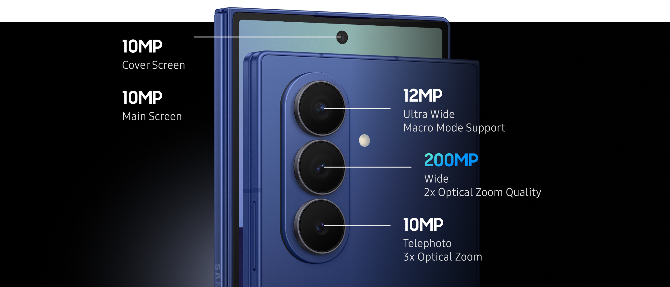 A view of the Galaxy Fold7 camera details