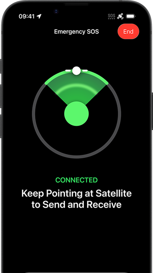 Messages via satellite feature in use