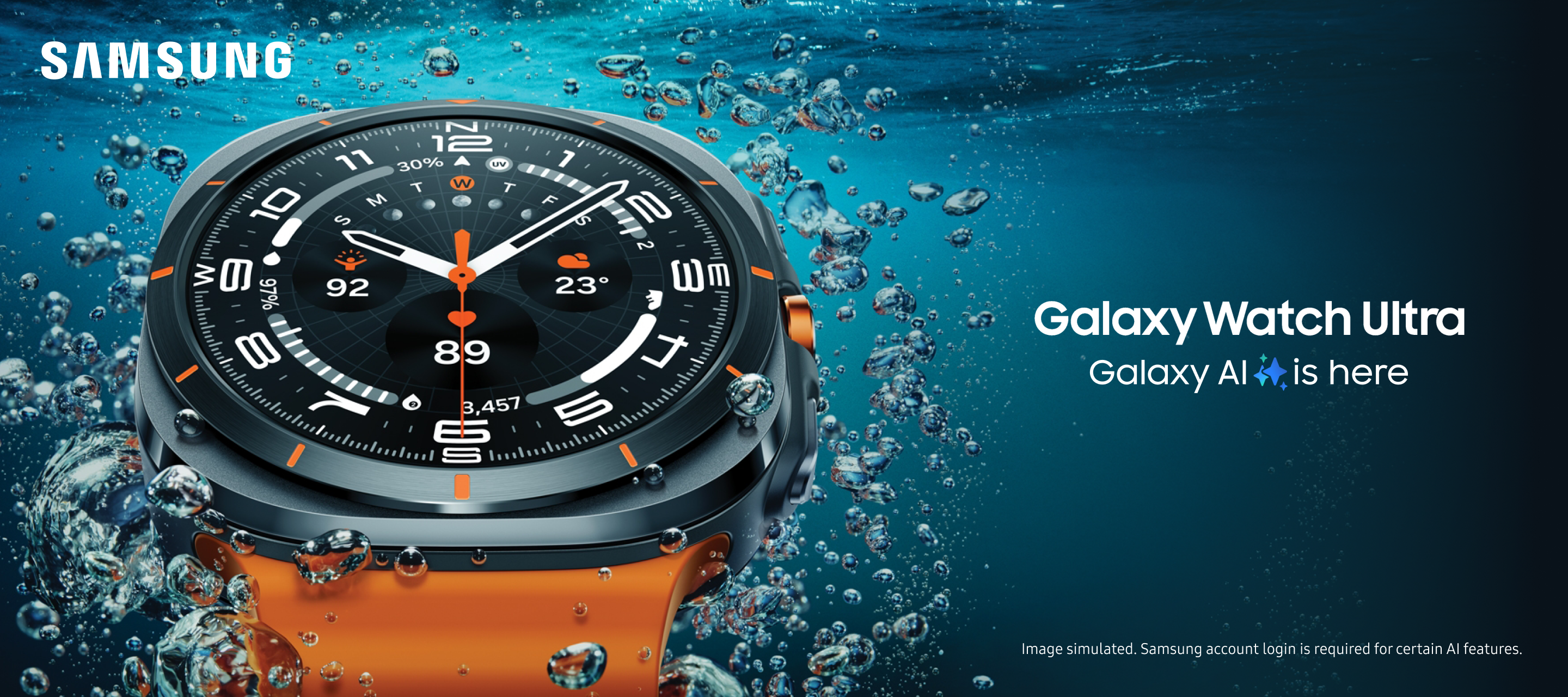Galaxy Watch Ultra underwater
