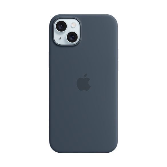 Apple iPhone 15 Plus Silicone Case with MagSafe Storm Blue