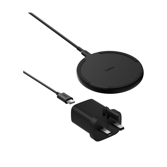 15W Wireless Charging Pad with Charging Plug and Cable