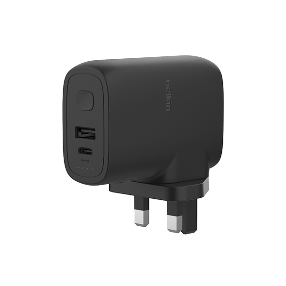 Belkin Hybrid Wall Travel Charger 25W with 5K Power Bank and Travel Adaptor Kit Black 