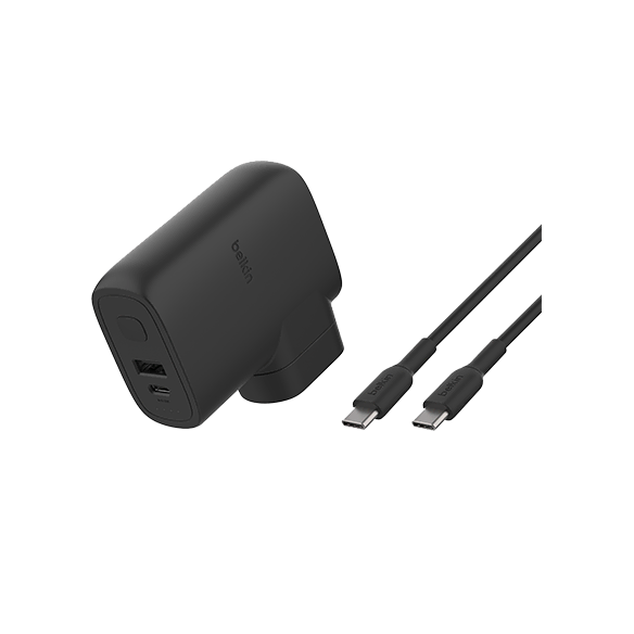 Belkin Hybrid Wall Travel Charger 25W with 5K Power Bank and Travel Adaptor Kit Black 