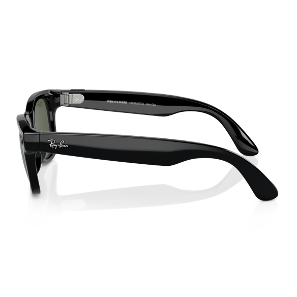 Ray Ban Meta Wayfarer Shiny Black/G15 Green 