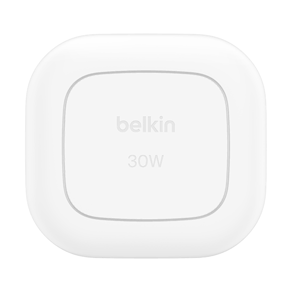 Belkin 30W USB-C Compact Fast Charger with Foldable Pins White 